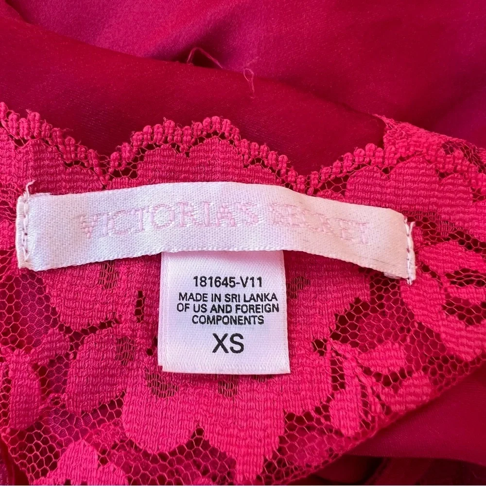 Vintage Victoria's Secret Satin Slip Dress Lace Trim and a Side slit Women’s XS